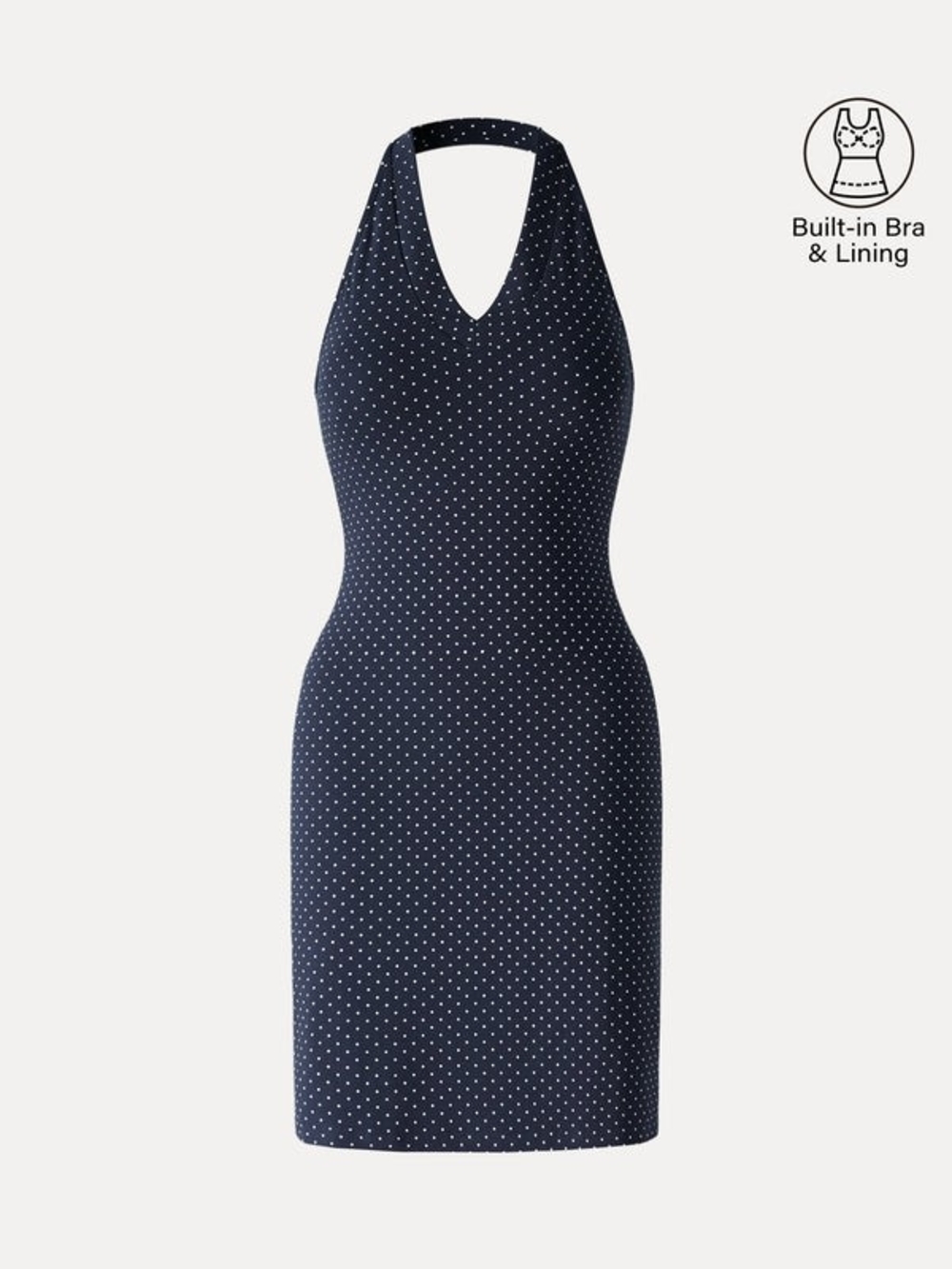 OGL Soft Stretch Cotton Halter Neck Polka Dot Mini Bra Dress Limited Edition